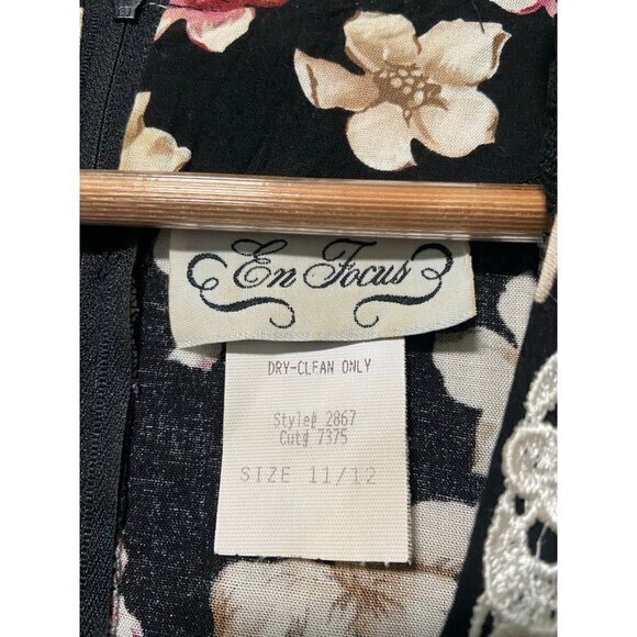 Vintage En Focus Women's Floral Boho 90s Y2K 2000s Pearl Button Lace Size 11/12 - Picture 5 of 11